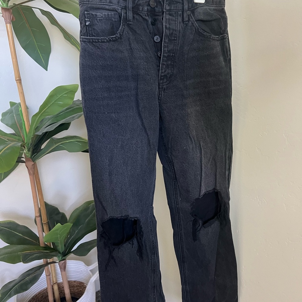 KanCan Men's Dark Gray Distressed Jeans